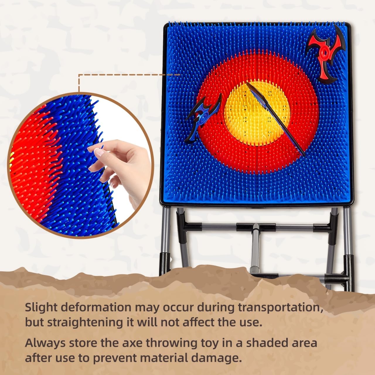 Axe Throwing Game for Backyard, Axe Throwing Target Set Games with 6 Throwing Axes & 6 Dart Bristle Target, Outdoor Indoor Yard Game for Adults Kids 3-12 Activity Carnival Games - Image 6