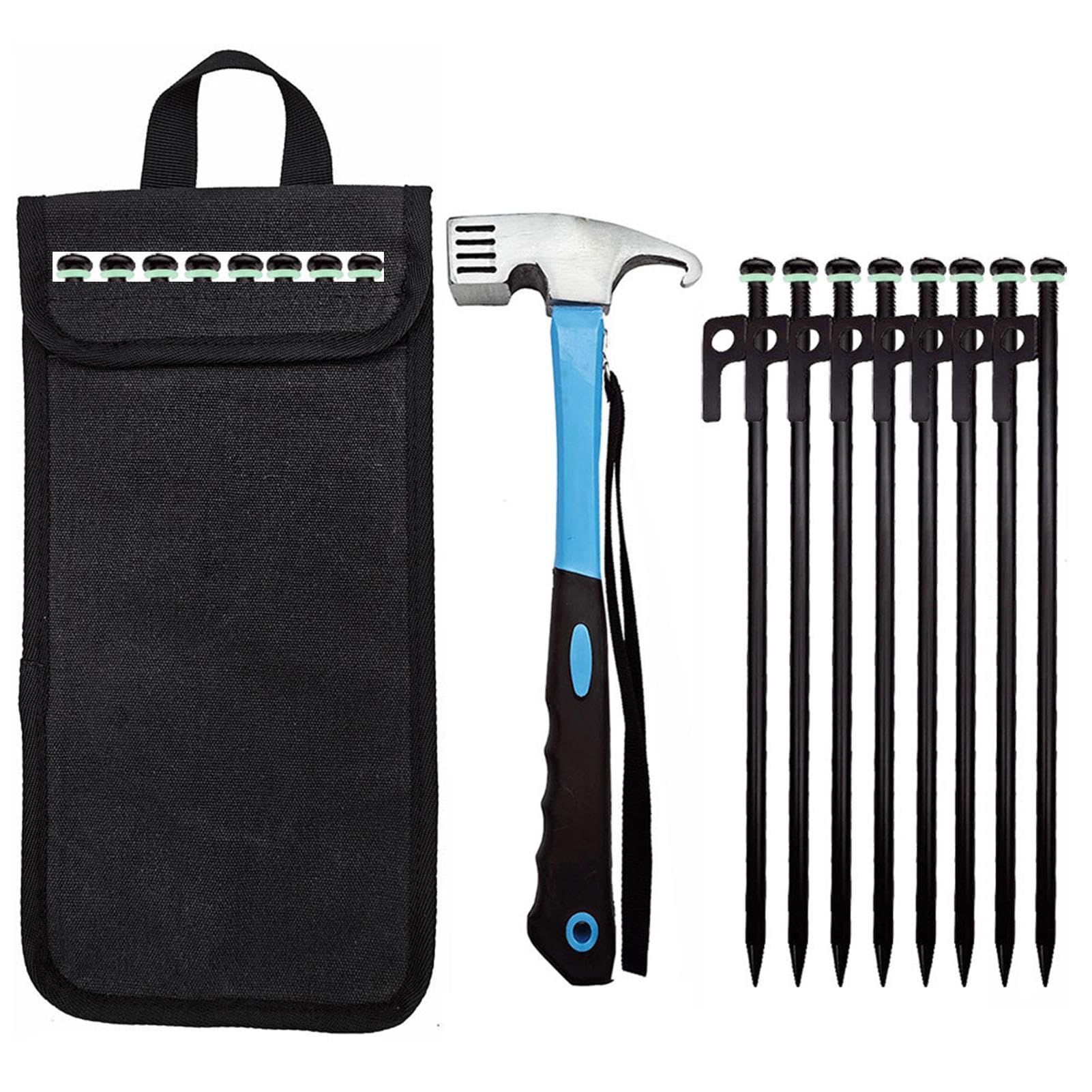 Campingzelt-Nägel, winddicht, Bodenanker und Hammer, 30 cm, Heringe zur sicheren Sicherung von Campingausrüstung, Wandern, Rucksackreisen, Picknick, Angelzubehör