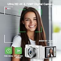 CAMWORLD 72MP Digitális Fényképezőgép 4K Videóval - 18X Zoom, 270° Forgatható LCD Kijelző, Autofókusz, Képstabilizátor, Vlog Kamera 2