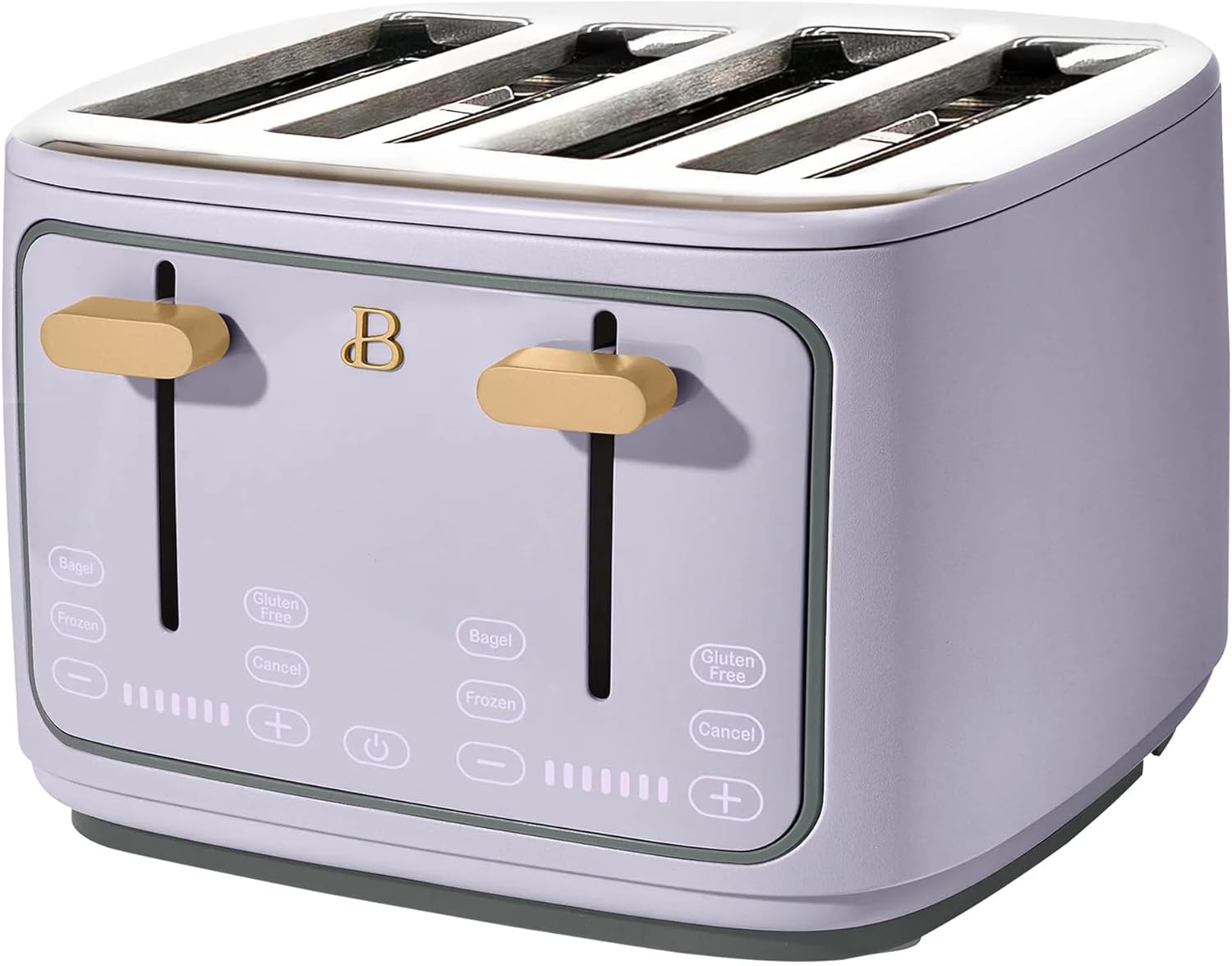 4 Slice Toaster with Touch Control Panel, 1800W Fast Heating, 7 Toast Shade Levels, Extra Wide Slots for Bagels, Removable Crumb Tray (Lavender)