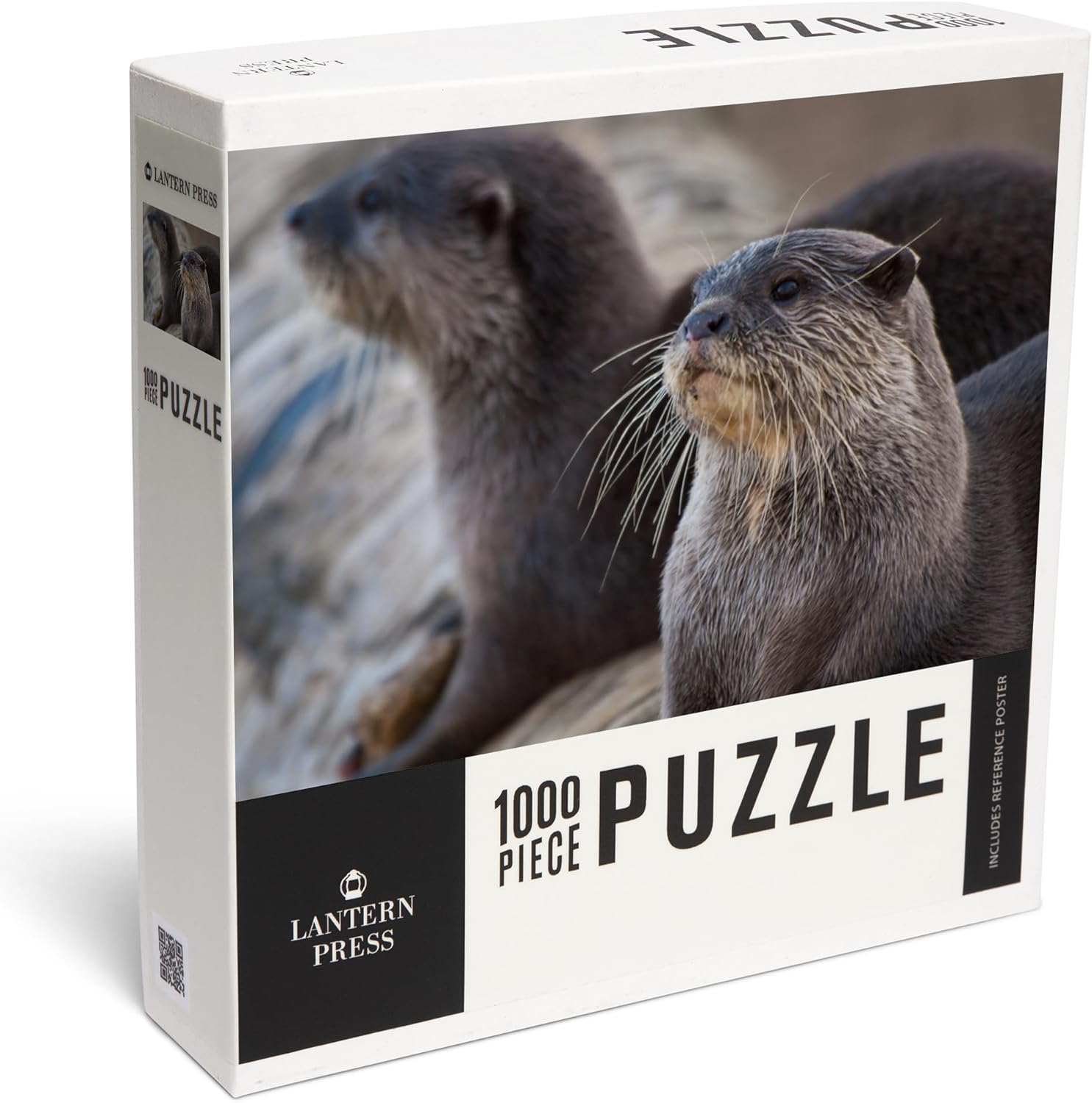 Lantern Press River Otters on Log 1000 Piece Jigsaw Puzzle for Adults, Made in USA with Reference Poster