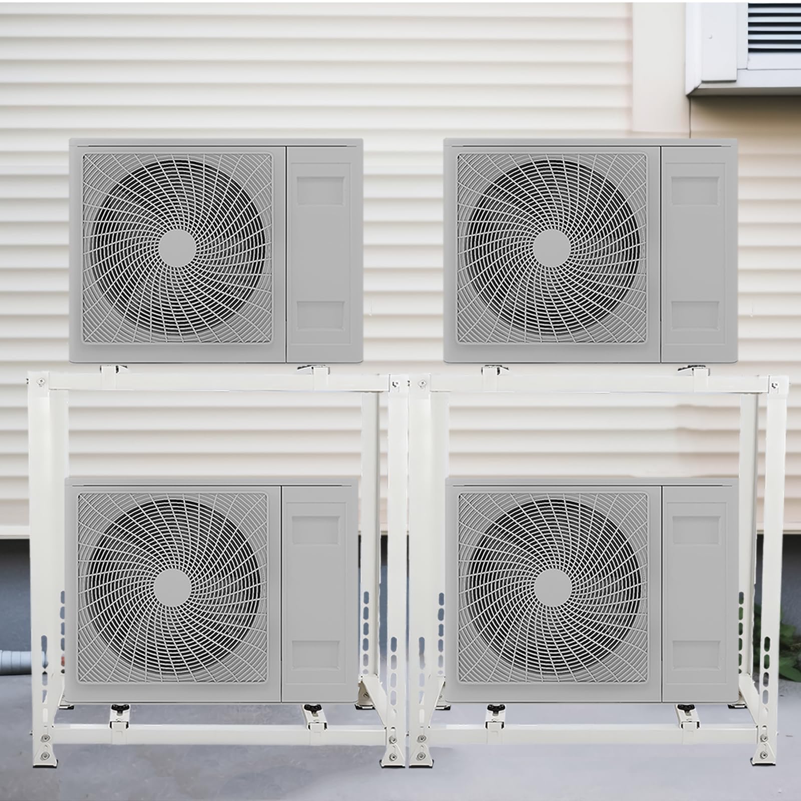 Supporto condizionatore doppia staffa (A due piani, 80X80X45CM) | Split Condizionatore d'Aria Rack, Supporto climatizzatore esterno, staffa di supportro pavimento condizionatore