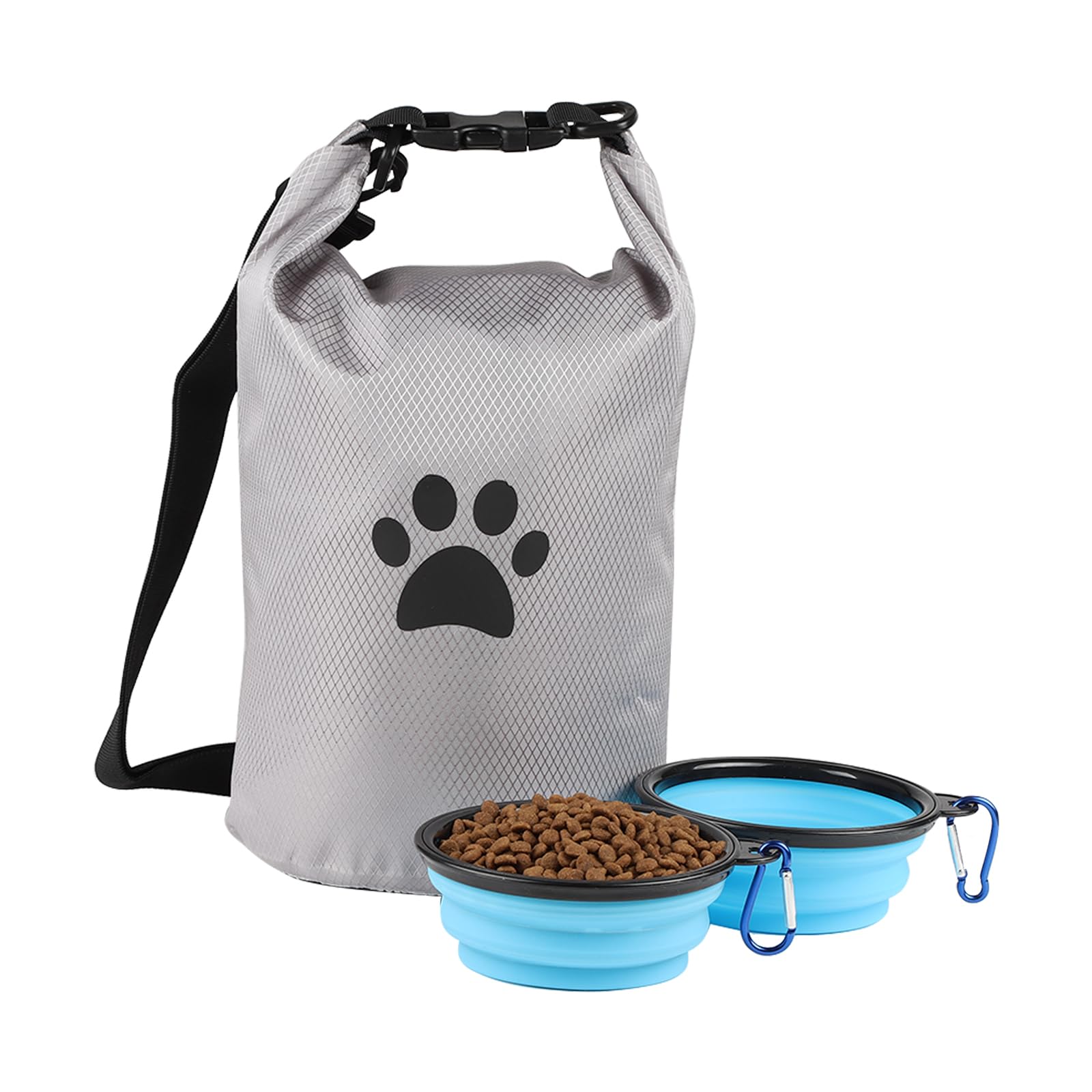 Dog Food Travel Bag,Travel Dog Food Container,Pet Travel Food Storage Container,Present As a Gift 2 Pcs Collapsible Dog Travel Bowls, Portable, Durable, Easy To Clean - Great For Camping & Day Trips — image 1