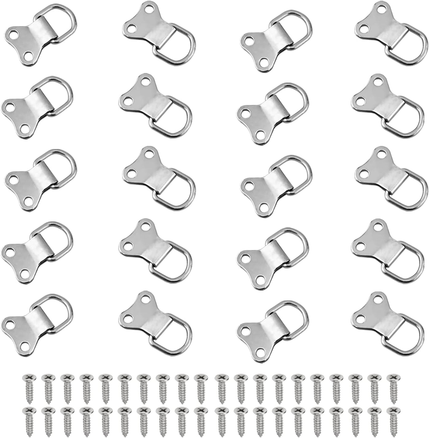 MroMax 100PCS Ring Picture Frame Buckle 1.42" x 0.87" Silver Tone Assortment Kit for Home Decoration Picture Frames Photo Hanging Solutions