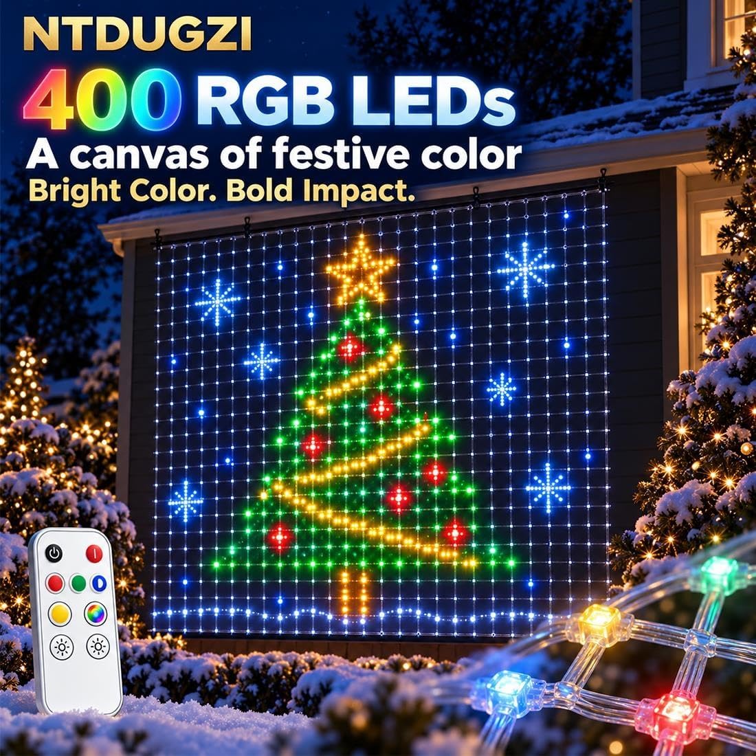 Christmas LED House Net Smart Outdoor Wall Curtain Light Animated Display 3 71LDYLCQYpL. AC SL1100