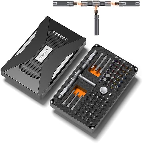 Ratchet Screwdriver Set：74 in 1 Magnetic Screwdriver Sets, Multi Bit DIY S2 Steel Bits for Furniture Assembly, Precision Electronics Repair, Bicycle Tools