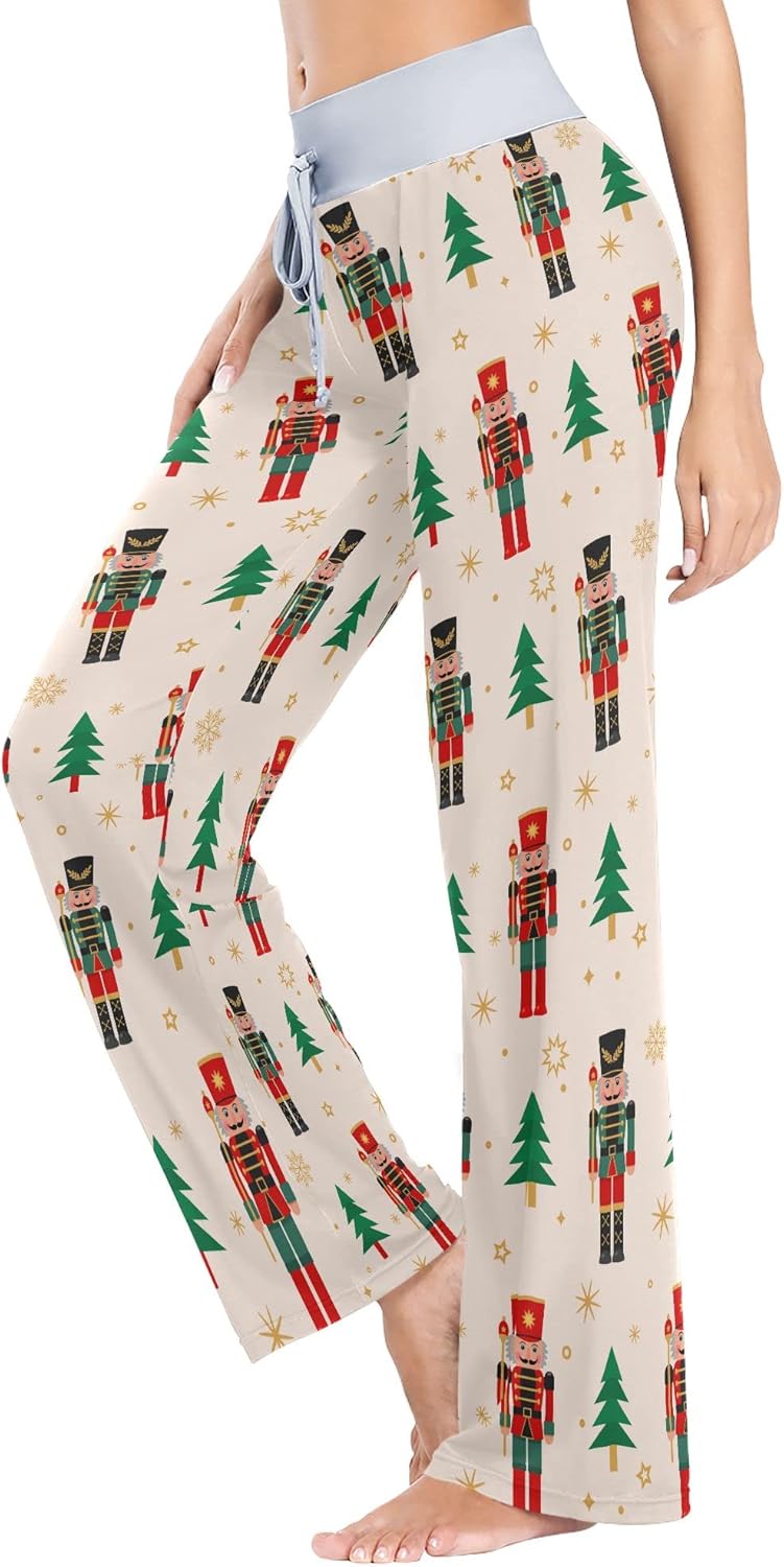 Fisyme Pajama Pants for Women Pjs Bottoms Drawstring Wide Leg Jogger Lounge Yoga Sweat Pants - Image 3