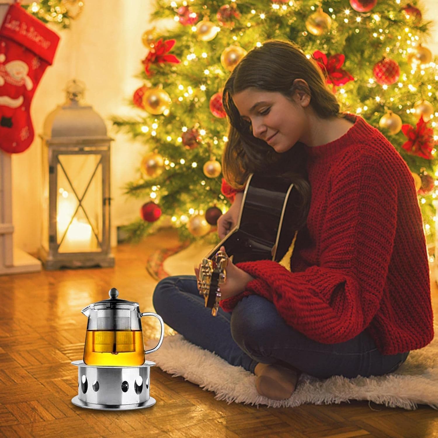 ティーポットウォーマー ステンレススチールコーヒーティーウォーマー ベースラウンドティーホルダー 6 3インチサーキュラーティーフードウォーマーセット キャンドルは含まれていません Bonsem 人気絶頂 ガラスティーポットなど用