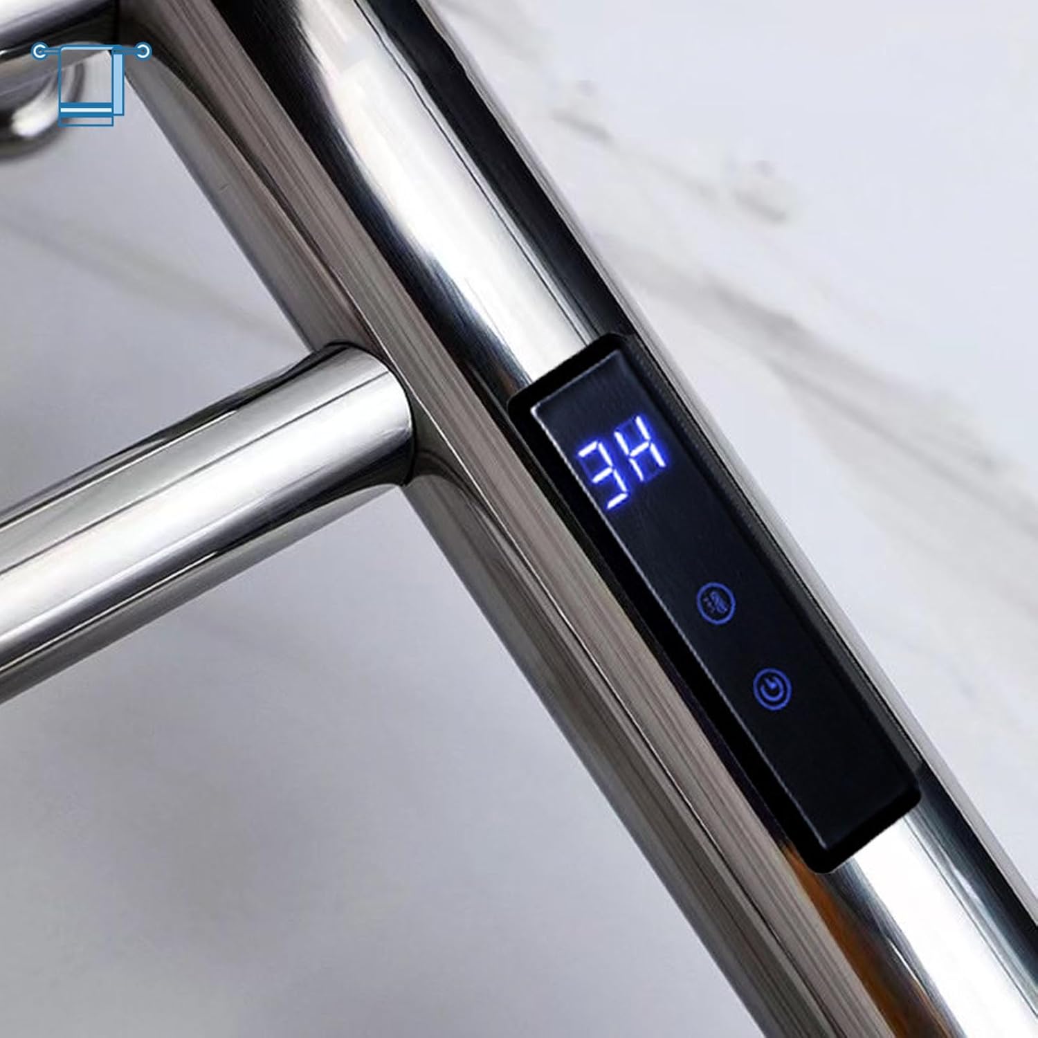 Heated Towel Warmer Racks, Electric Towel Warmer Wall Mounted, Hot Towel Drying Rack Stainless Steel for Bathroom with Timer Constant Temperature LCD Display,A Silver,Plug in