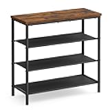 Shoe Rack, 4-Tier Shoe Storage Organizer for Entryway and Closet, Holds 9-12 Pairs of Shoes, 3 Fabric Shelves, Steel Frame, Industrial, Rustic Brown and Black ULBS035B01