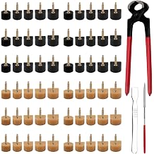 30 Pairs High Heel Replacement Tips High Heel Repair Caps Shoes Repair Kit for Women Shoes U-Shaped and Round Dowel Tips Pin Kit with Stiletto Remove Pliers, Apricot & Black, 9-12.5mm