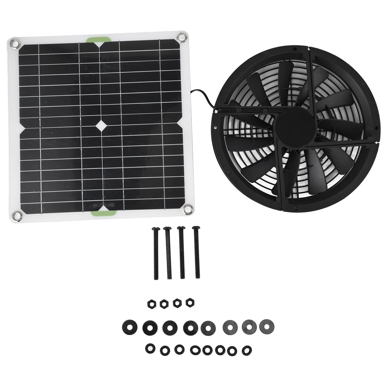 Dpofirs Kit de Ventilateur de Panneau Solaire, Ventilateur D'extraction pour Petits Poulaillers, Serres, Abris pour Animaux de Compagnie, échappement de Fenêtre, Ventilateur de