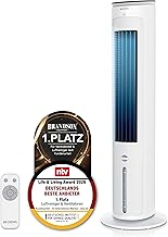 Brandson - Turmventilator mit Wasserkühlung - Preisträger 2026 - Verdunstungskühler - Luftkühler - Ventilator - mobile Klimaanlage ohne Abluftschlauch - 5 in 1 - leise - 4,7 L Wassertank - weiß