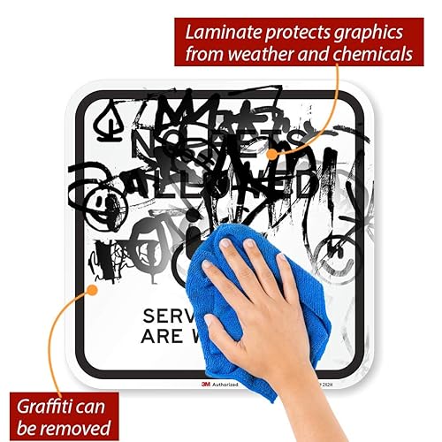 Miniatura 2 de SmartSign Letrero con texto en inglés "No se admiten mascotas, perros de servicio son bienvenidos!", 12 x 12 pulgadas, aluminio reflectante de grado