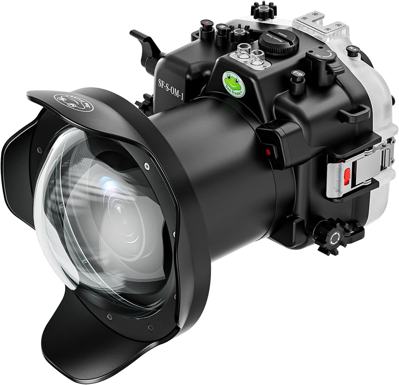 Seafrogs Underwater Housing for Olympus OM System OM-1+ WA005A Dome Port kit [40M/130FT] Waterproof Scuba Diving Case for Olympus OM1 with 12-100mm f/4.0 is PRO Lens