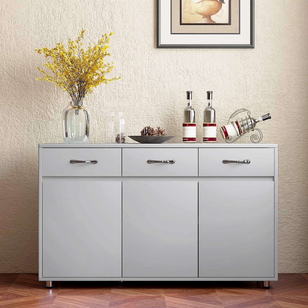 Buy Kitchen Buffet Dining Room Sideboard with 3 Drawers Buffet Table with Storage,Grey