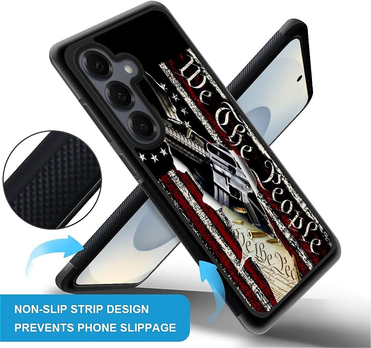 DJSOK Compatible with Samsung Galaxy S26,Design Pattern Back Bumper Anti Scratch Reinforced Corners Soft TPU Cover,Cases for Men Women - Classic American Flag 1776 We The People image 3