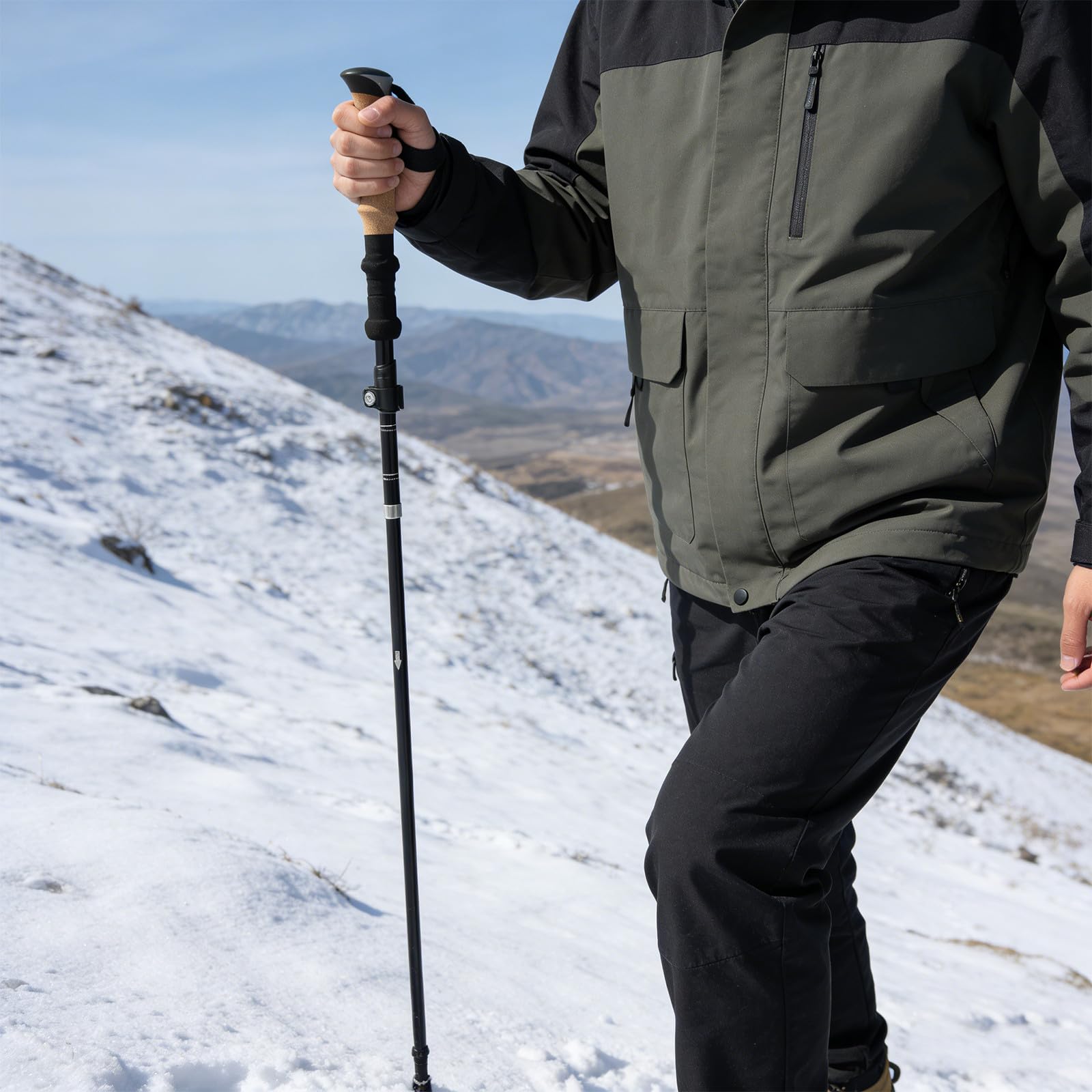 Bastón Plegable para Personas Mayores: Bastón de Trekking Ultraligero con empuñadura de EVA - Plegable para Senderismo, montañismo, Caza y Viajes, 125 cm/49 Pulgadas
