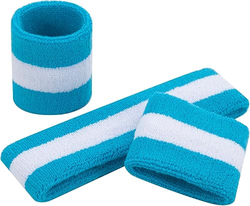 Miniatura 3 de ONUPGO Juego de bandas para el sudor para niños pequeños, banda atlética de algodón para el sudor para niños, jóvenes y bebés (1 diadema + 2