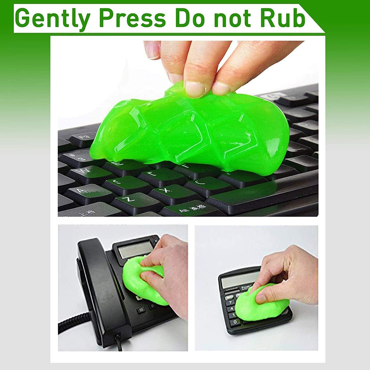 WOLFANO Super Magic Cleaning Slime and Removes Dust, Dirt and Germs from Computer, Laptop, Keyboard, Phone,TV Remote, Calculators (Pack of 2) 1