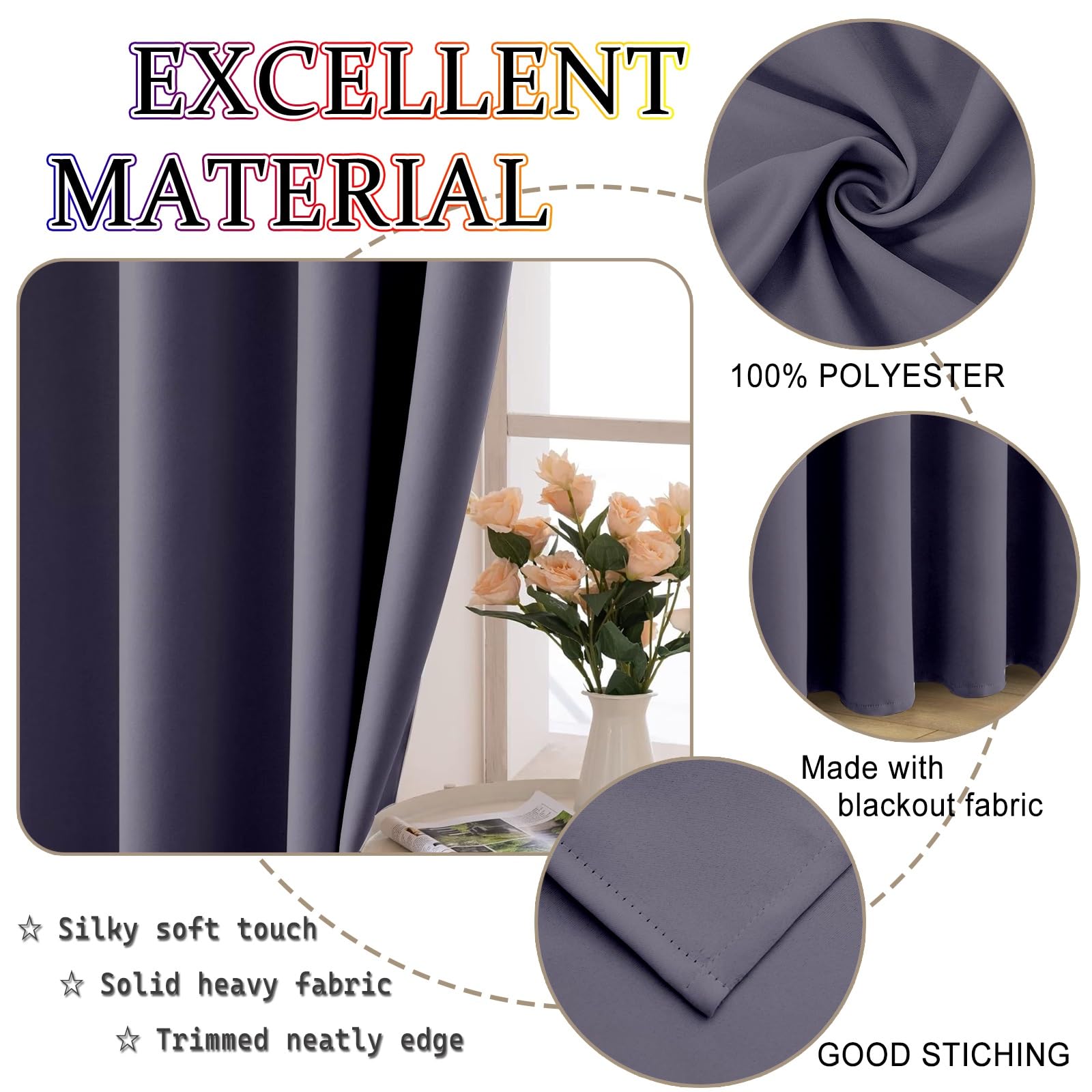 Rolgordijn Verduisterend 100% Ondoorzichtig 50 x 120 cm Warmte-Isolerende Thermische, Zacht, Maat en Kleur Naar Keuze Gordijnen Voor Woonkamer met