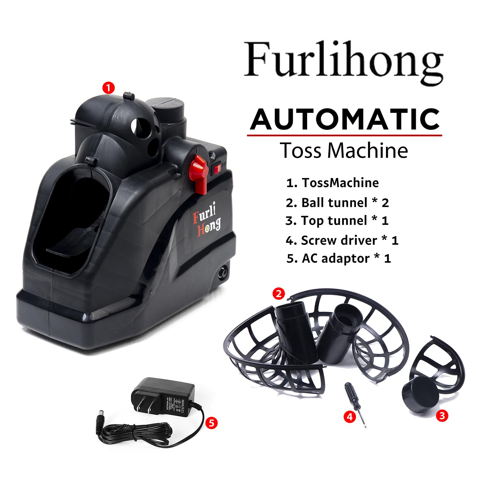 Furlihong Macchina Lanciapalle Da Baseball Elettrica – Velocità E Angolo Regolabili, Timer, Con Adattatore CA E 8 Palline A Fossette, Perfetta Per Battuta E Esercitazioni