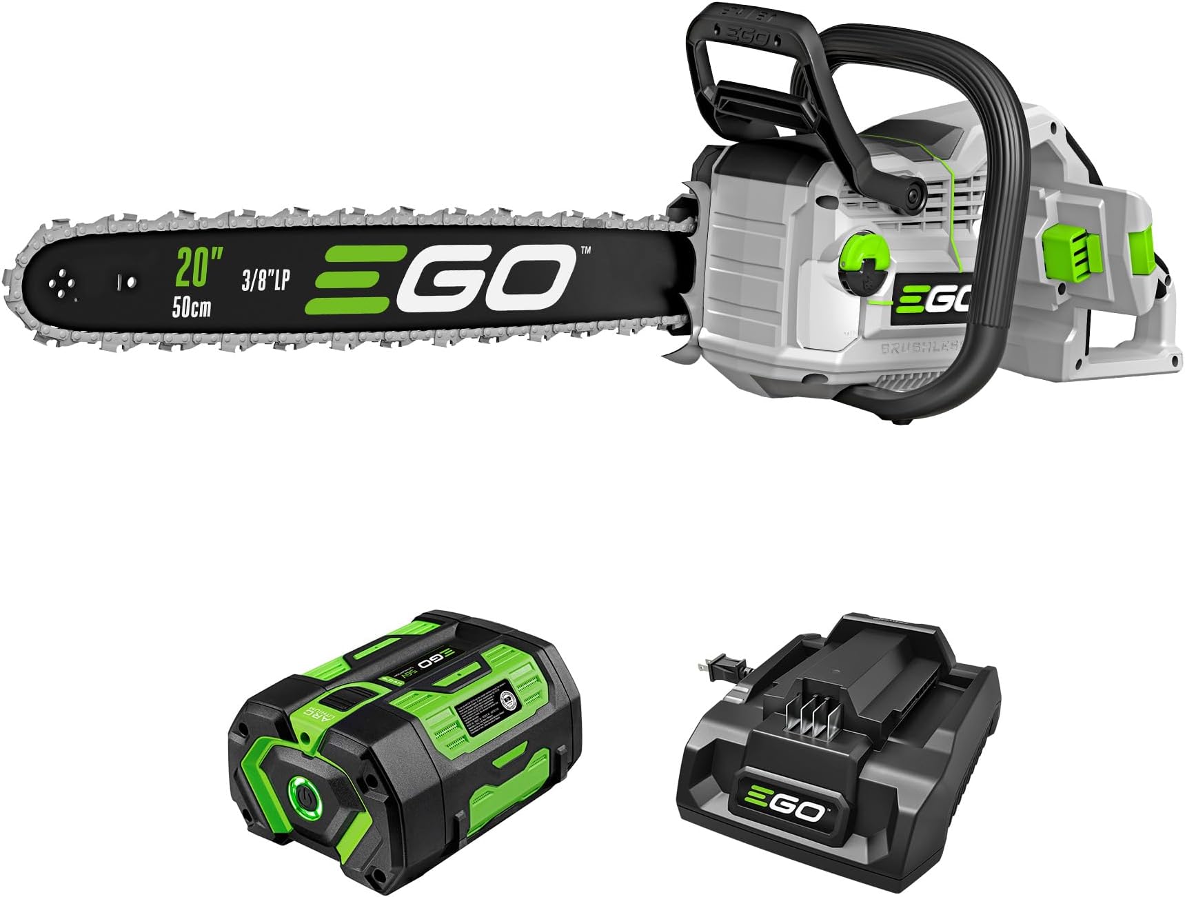 Chain Saw, 20” Battery Powered Chainsaw, Electric Cordless, Includes 56V 6.0Ah Battery and Charger – CS2005