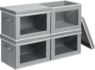 Storage Bins with Lids - Fabric Closet Storage Bins with Window, Collaps...