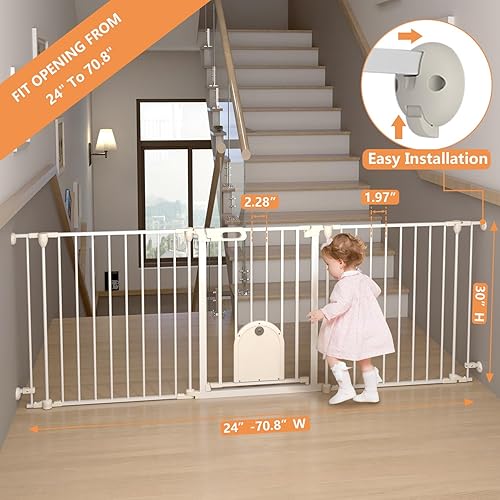 Miniatura 3 de Puertas blancas para bebés de 70 pulgadas+puertas blancas para bebés de 192 pulgadas