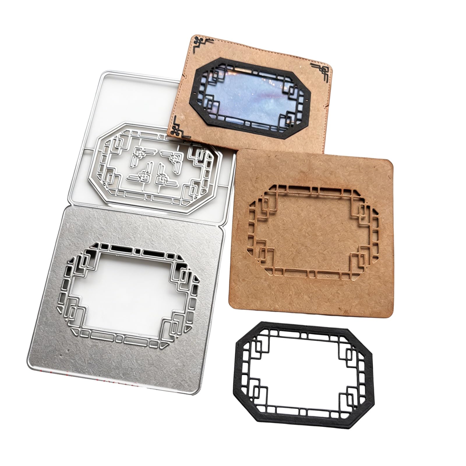 NVOQILIN Metal Cutting Dies for Card Making Carbon Steel Window Frame Craft Template for Scrapbook Albums and Journals Decor Scrapbooking Stencil Embossing Die Craft Window Frame Template