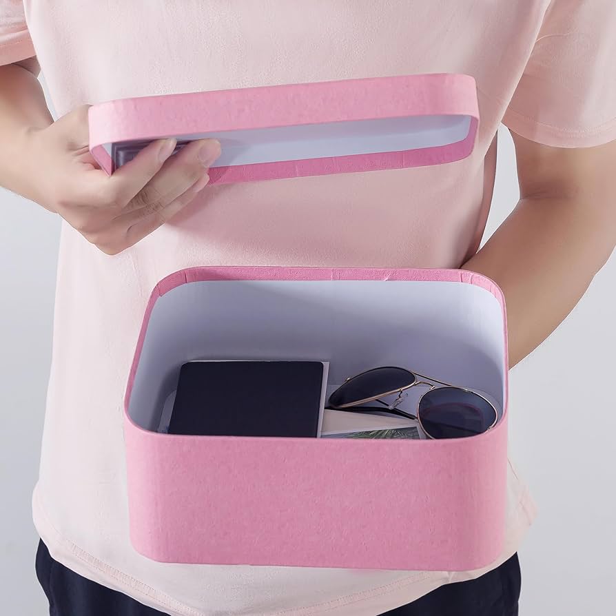 シューズケースBORDERS BY BALCONY ピンク ボックス型 シューズケースBORDERS BY BALCONY ピンク ボックス型