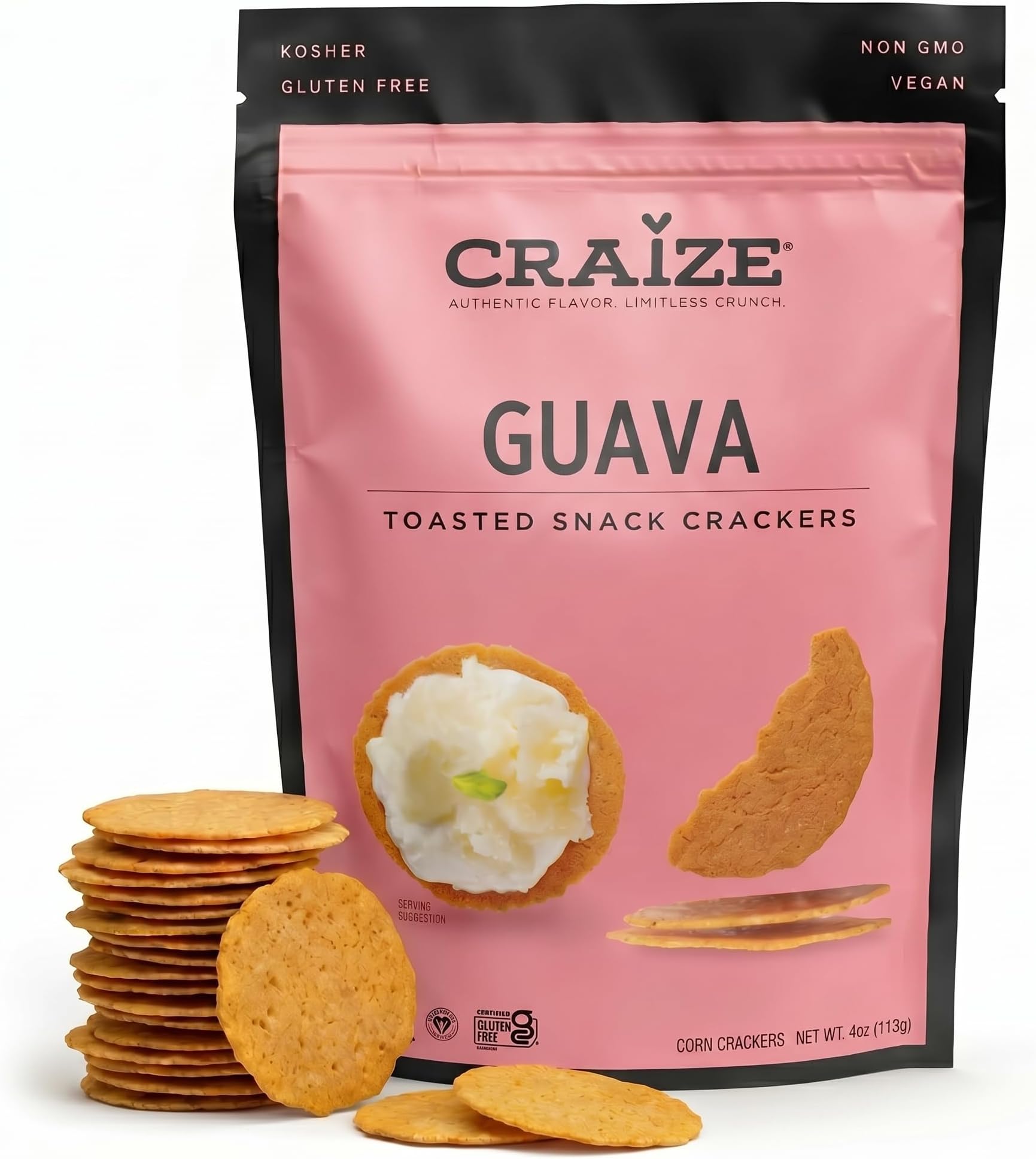 Toasted Corn Crisps Guava, 4 Ounce