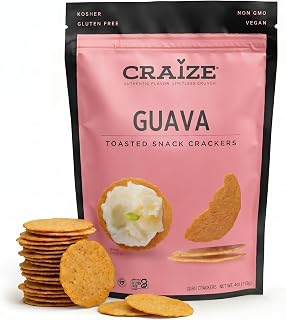 Craize Guava Crisps | Gluten Free, Vegan, Kosher, Toasted Corn Crackers | 4 oz each