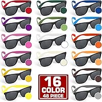 Vista 2 de 48 Pack 16 Colors Neon Party Sunglasses, 80’s Retro Style Party Favors Sun Glasses Bulk for Carnival, Summer Pool Toys, Goody Bag Stuffers, Boy and