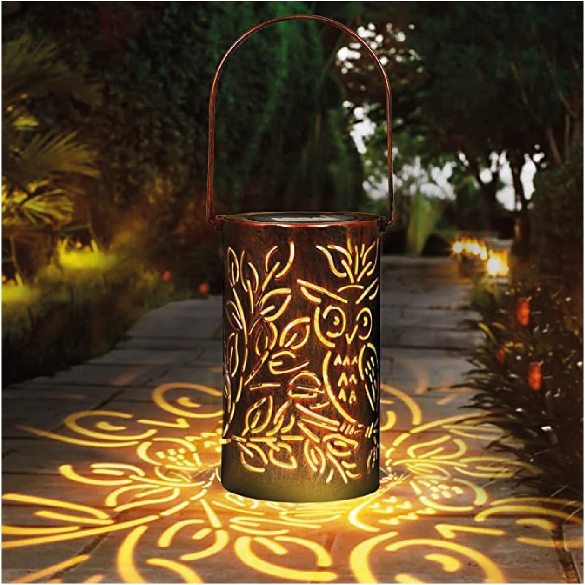 Solar Garden Light, LED Solar Lantern, Lights Moroccan Style Solar Silhouette Hanging Lights LED Garden Outdoor Waterproof Lamp Patio Lighted