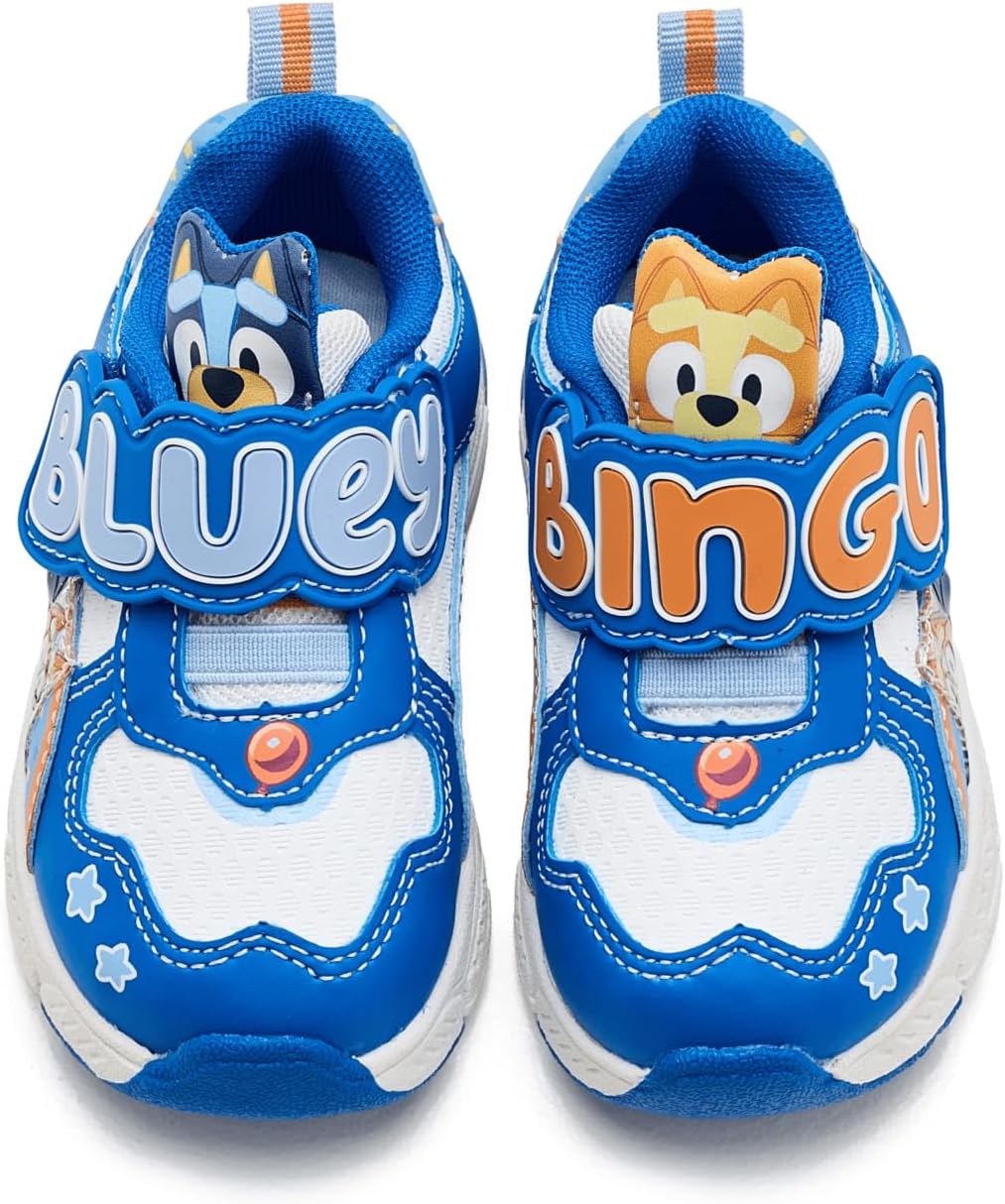 Ground Up Bluey and Bingo Light Up Athletic Shoes, Toddler Sneakers, Blue