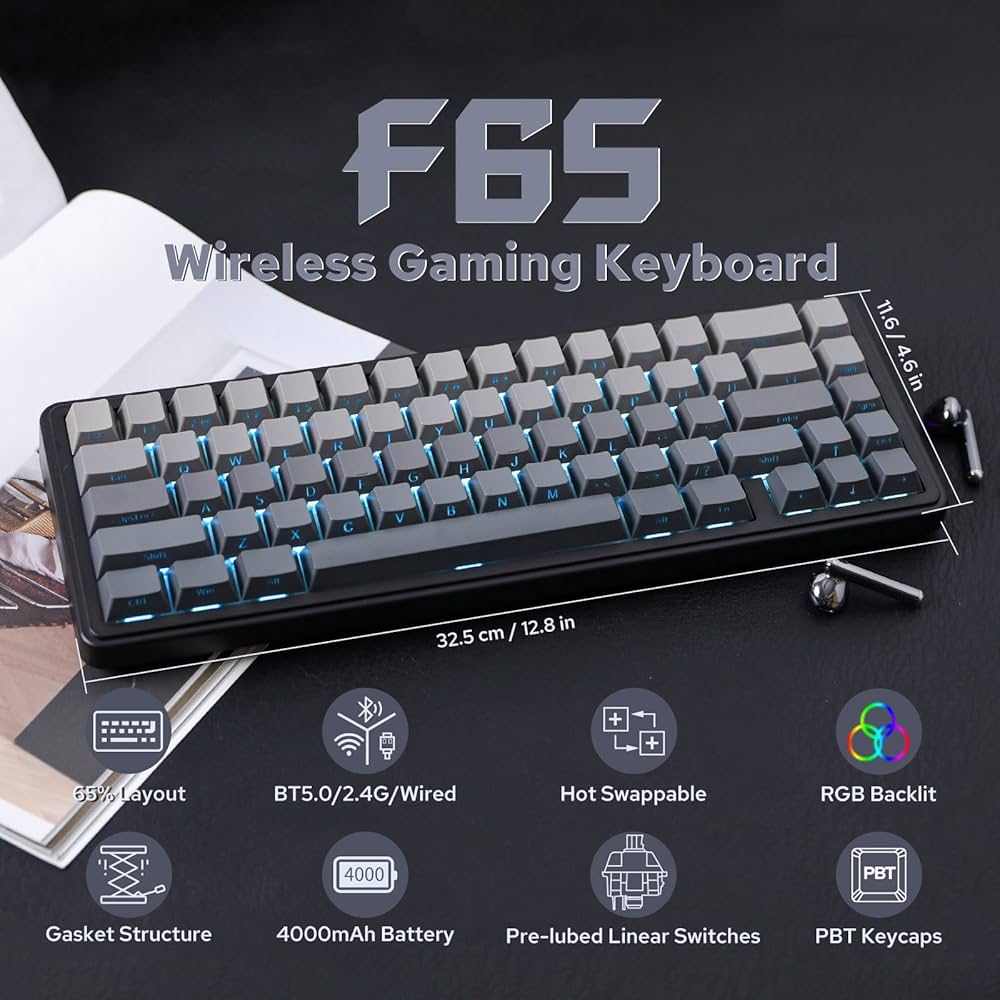 Amazon | EPOMAKER x AULA F65 65%ワイヤレスメカニカルキーボード