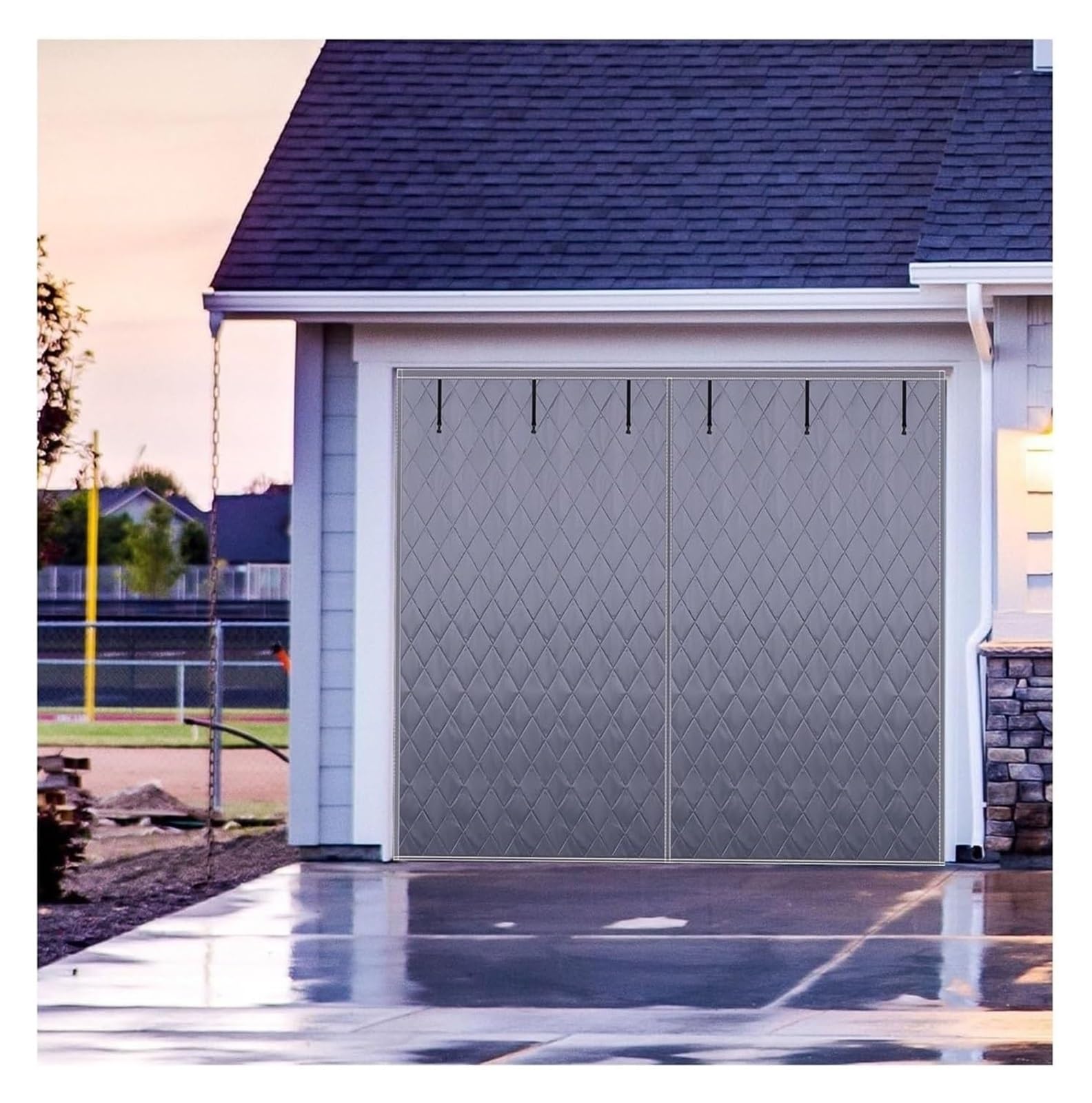 Rideau d'isolation de porte garage magnétique contre les courants d'air