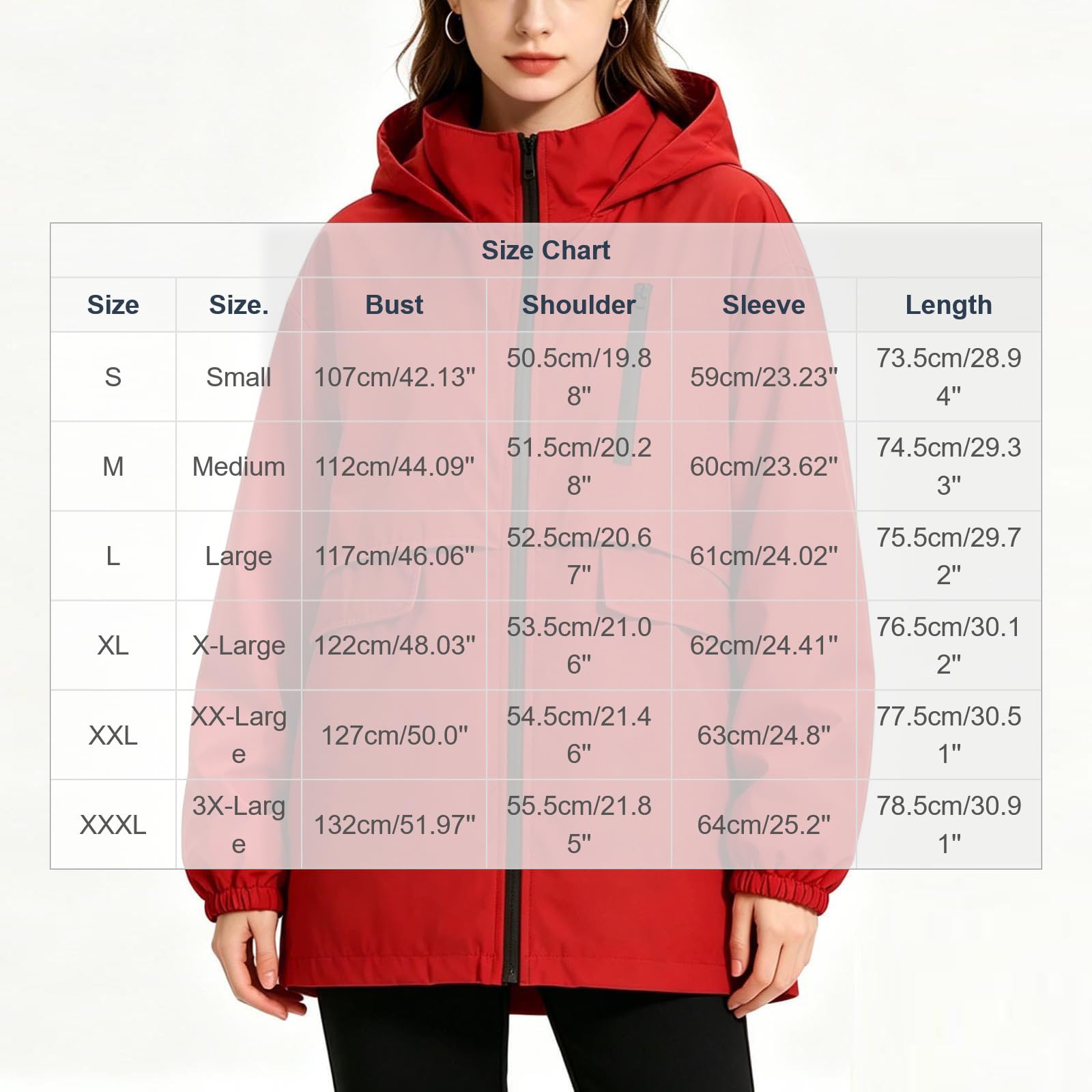 Regenjacke Damen Windbreaker Lang Wanderjacke Outdoorjacke Fahrradjacke