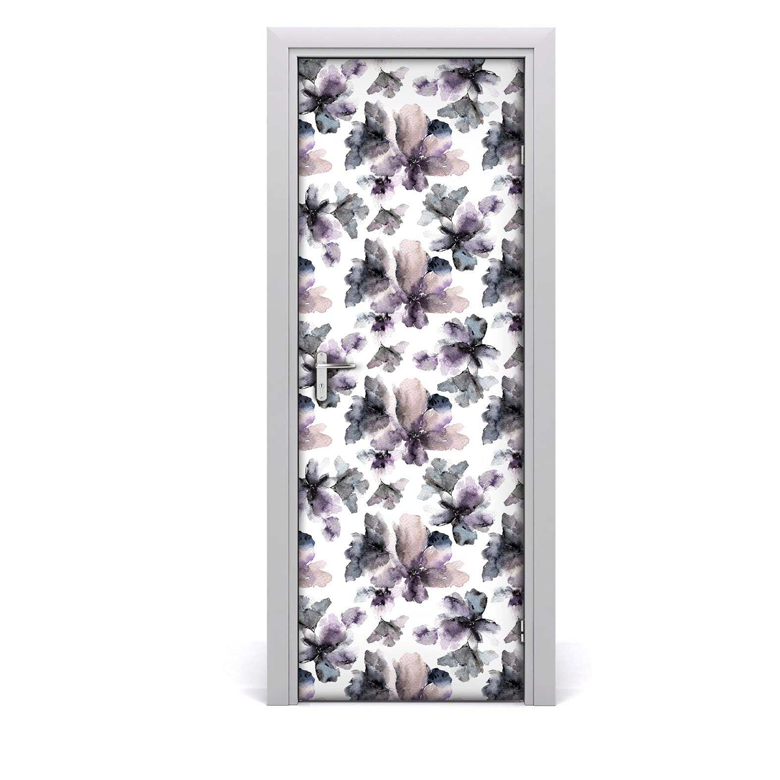Rénovation porte abîmée avec l'autocollant de porte floral 70x200cm