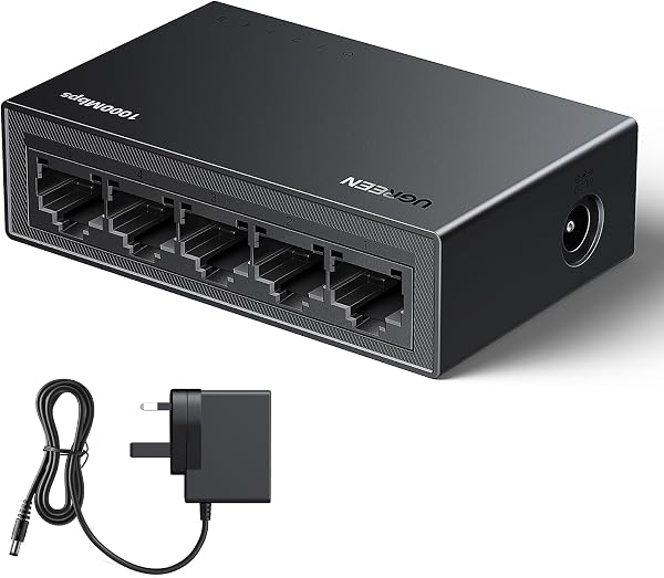 UGREEN Network Switch,5 Port Ethernet Splitter,High-speed Gigabit Ethernet Switch Hub,Desktop & Wall-Mounting Internet Splitter,Plug & Play LAN Switch for TV/Laptop/Switch/Router/Monitor - 1