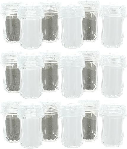 18 saleros y pimenteros vacíos 1.75 x 1 pulgada Plástico de aspecto cristalino para fiestas, eventos y viajes
