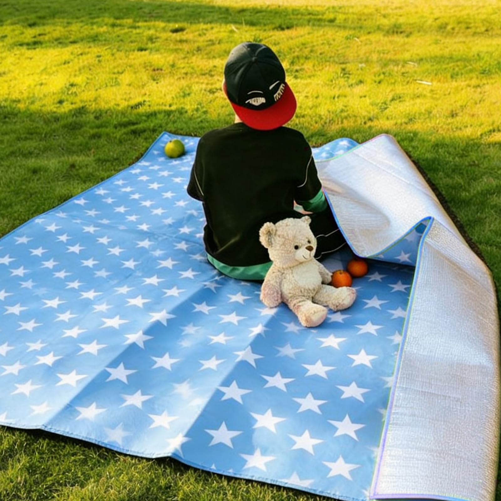 Materassino da Campeggio 90x200cm Singolo, Stuoia Isolata e Coperta da Picnic Impermeabile – Tappetino Protettivo a 3 Strati per Dormitorio Studentesco e Tenda
