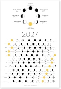 2027 Light Moon Phase Wall Calendar