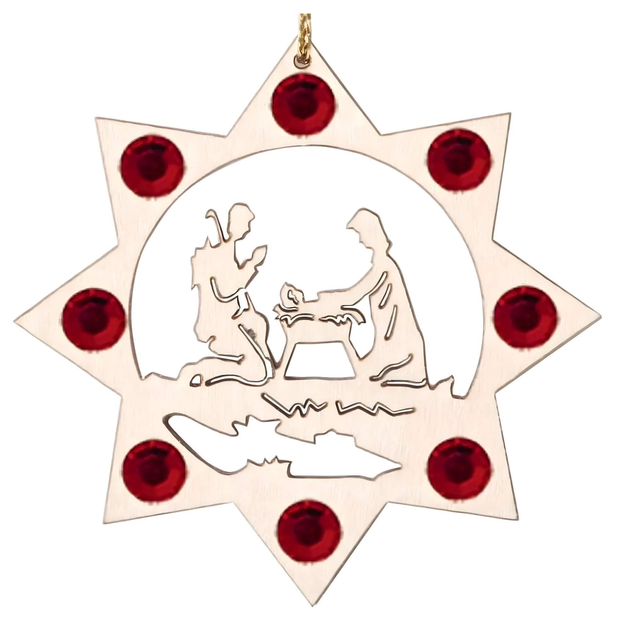 Dolfi | The Holy Family with Swarovski Crystal | Hand-Painted Wood in Val Gardena | Religious Article