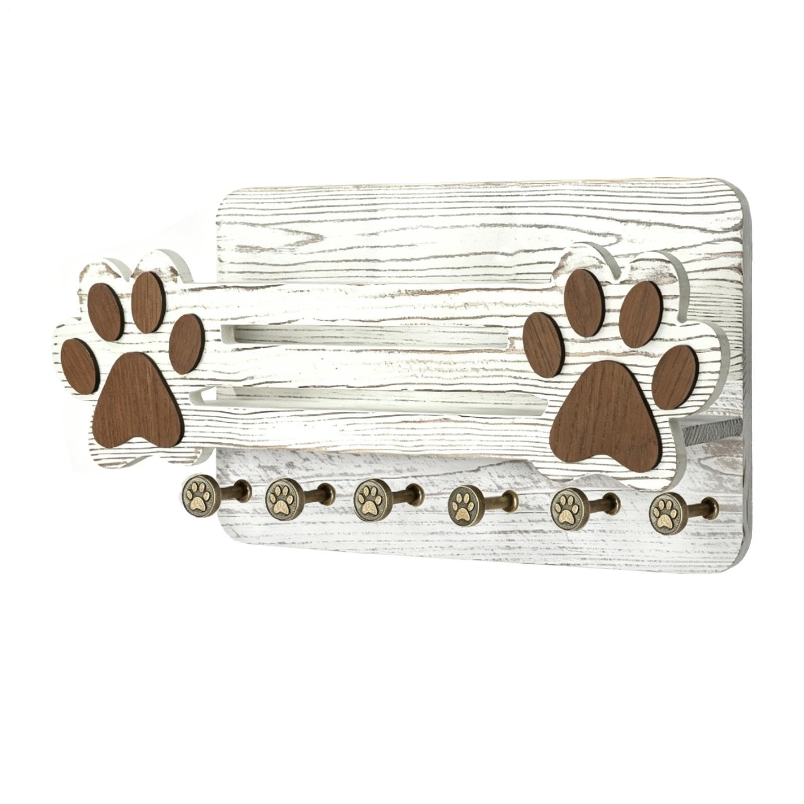 Porte-clés mural pour couloir et salon avec support laisses de chien