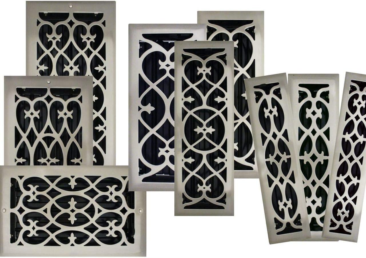 6" x 14" (7.5" x 15.75" Overall Size) Copper Victorian Register with Damper (HVAC Vent Cover)