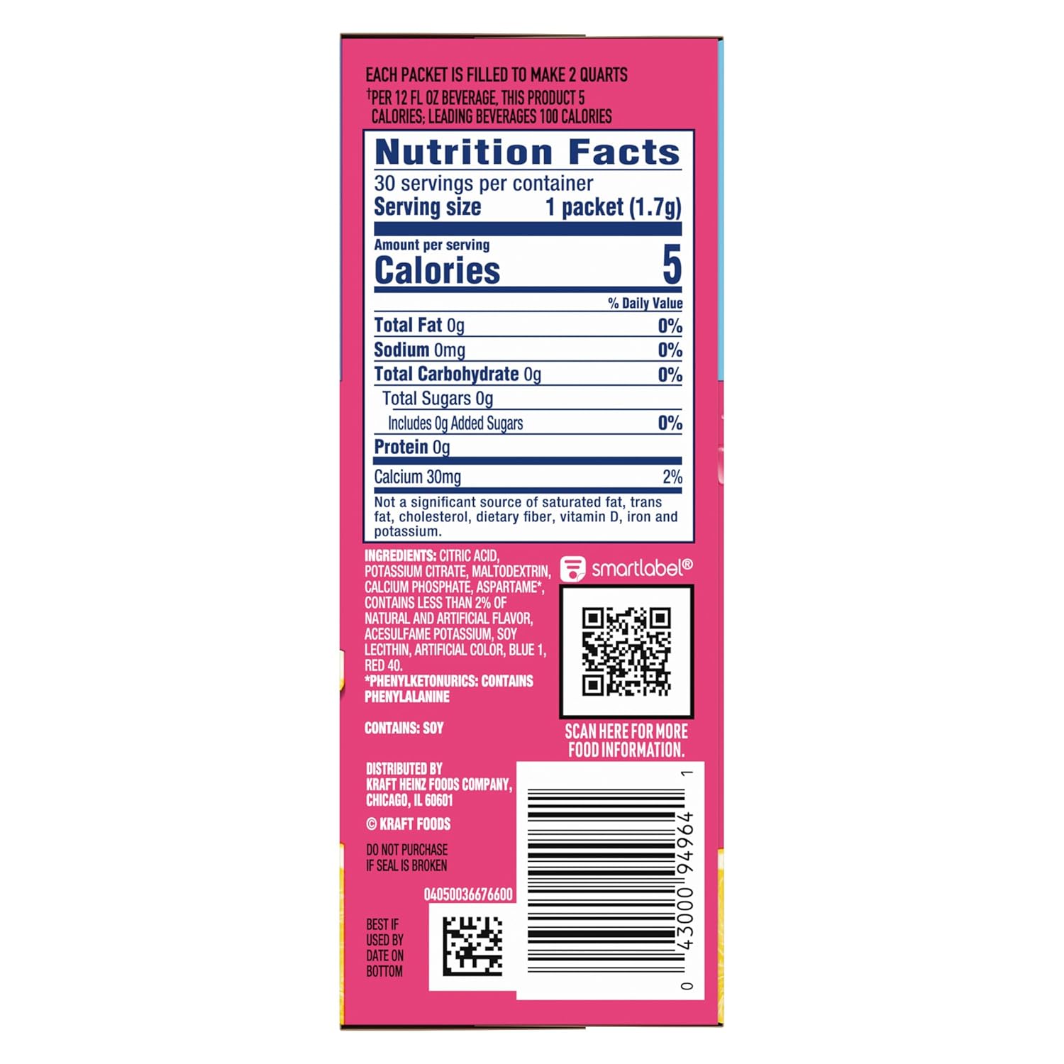 Crystal Light Raspberry Lemonade Drink Mix, 12-Quart 1.8-Ounce Box (Pack Of 7)