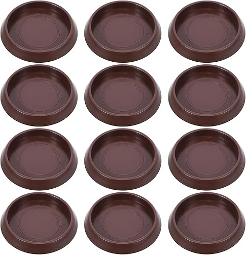 DOITOOL 12 tazas giratorias para muebles, almohadillas redondas de goma de 2.1 pulgadas, tapón de rueda para silla, posavasos antideslizantes para