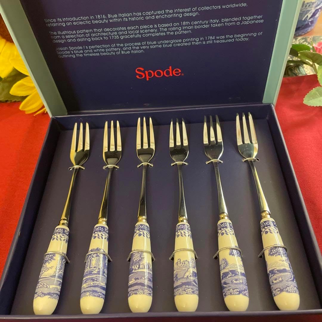 Spodeスポード ブルーイタリアン フォーク スプーンセット Spode